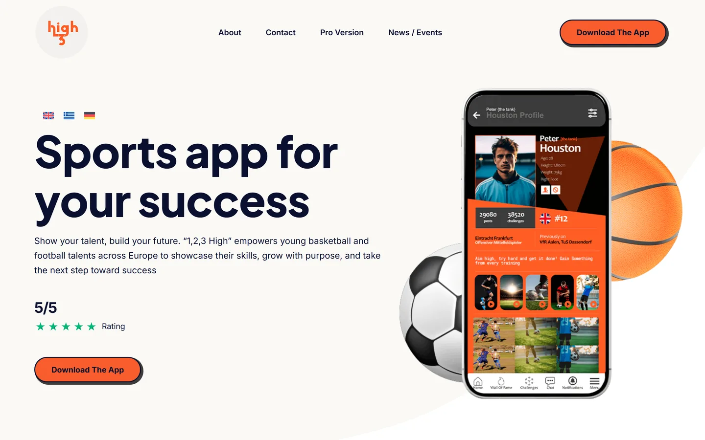 1,2,3 High — screenshot ιστοσελίδας